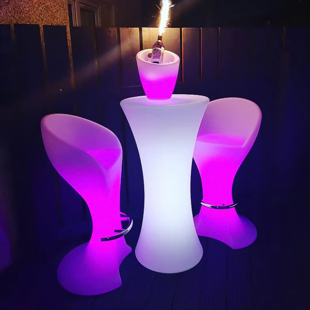 Lighting Decor Rentals - Mesas Altas LED Inalámbricas para Fiestas,