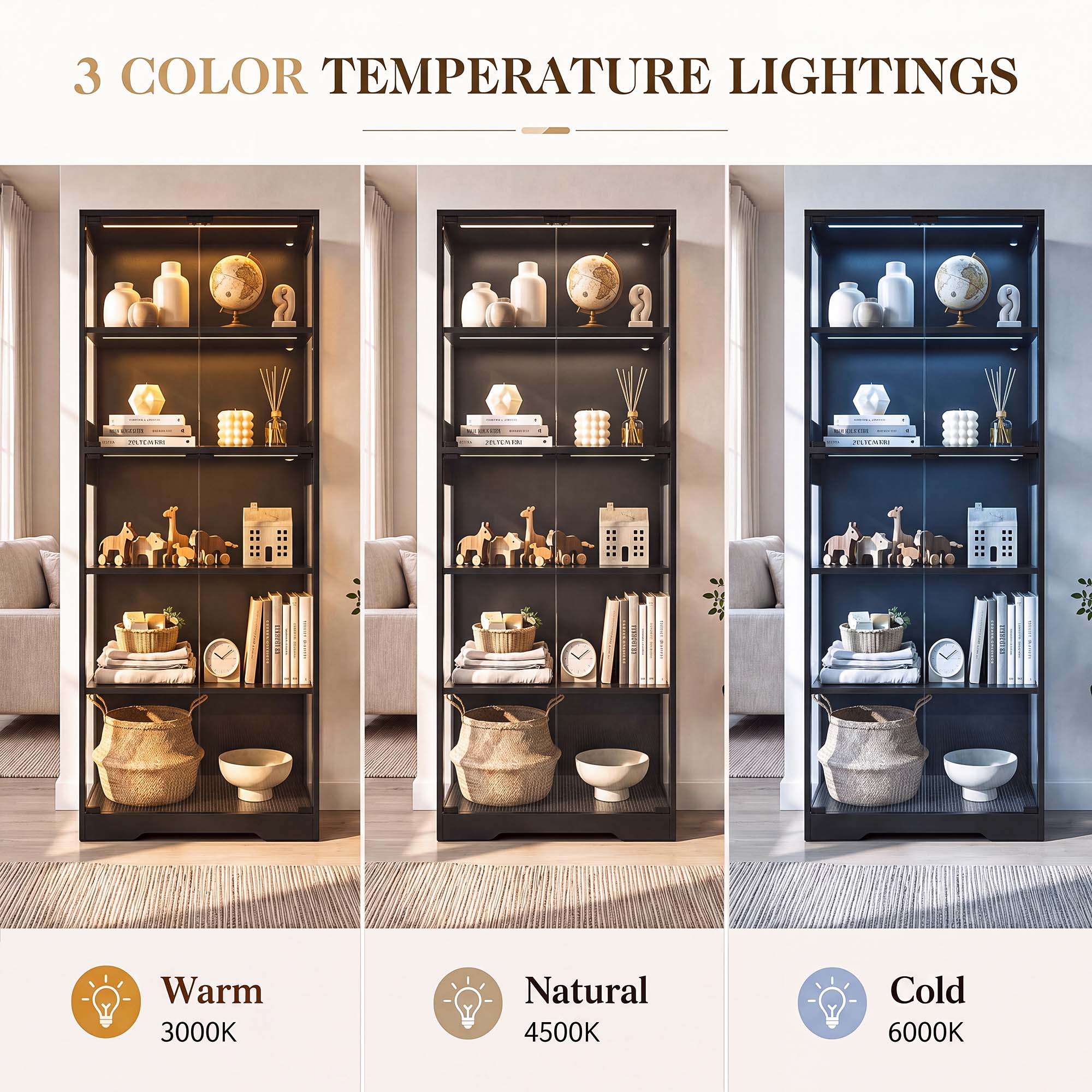 TCGBKAF Vitrina de 5 niveles c - Lighting Decor For Home reseña y precio