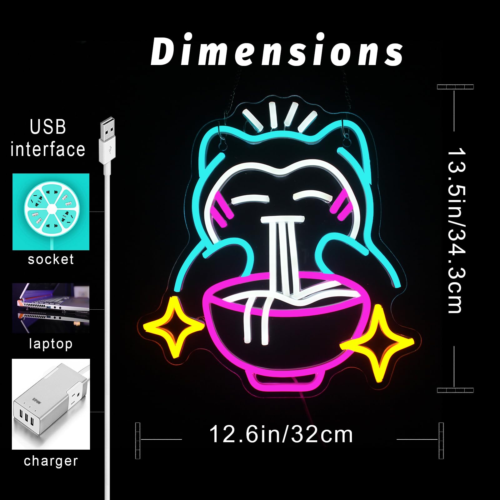 Luz de neón LED Ramen: letrero - Restaurant Lighting Decoration reseña y precio