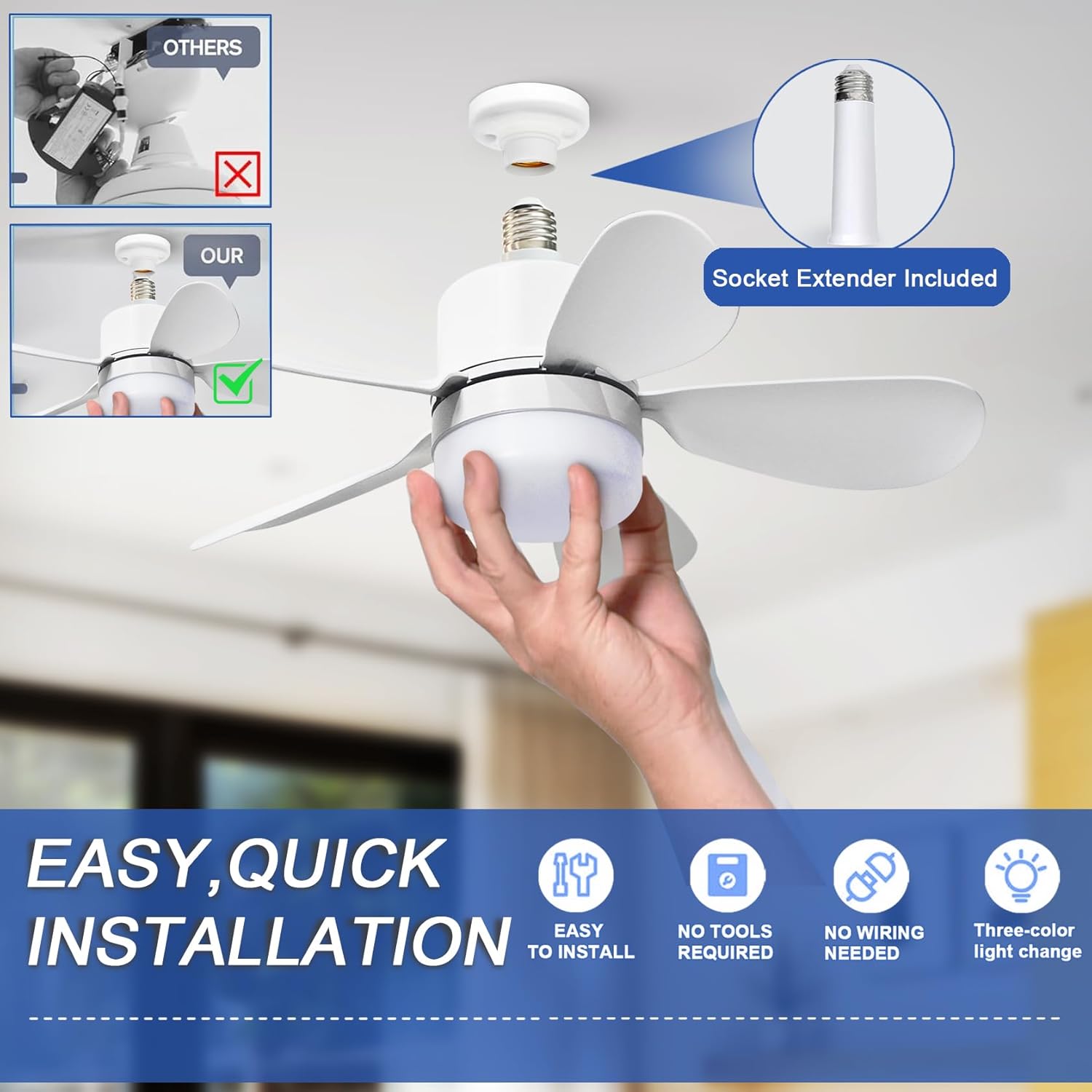 Ventilador de Techo con Luz y  - Lighting Decor For Home reseña y precio