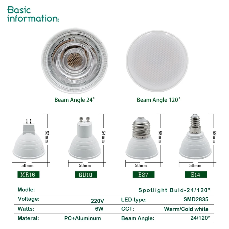 10 Bombillas LED E27/E14 MR16  - Decor Lighting Hours reseña y precio