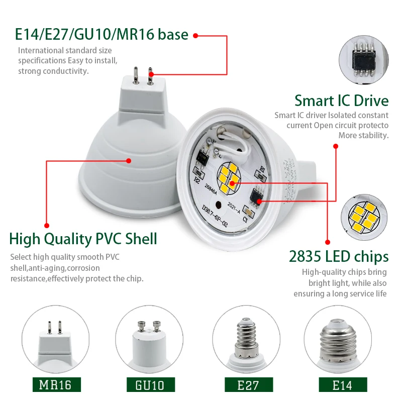 10 Bombillas LED E27/E14 MR16  - Decor Lighting Hours reseña y precio