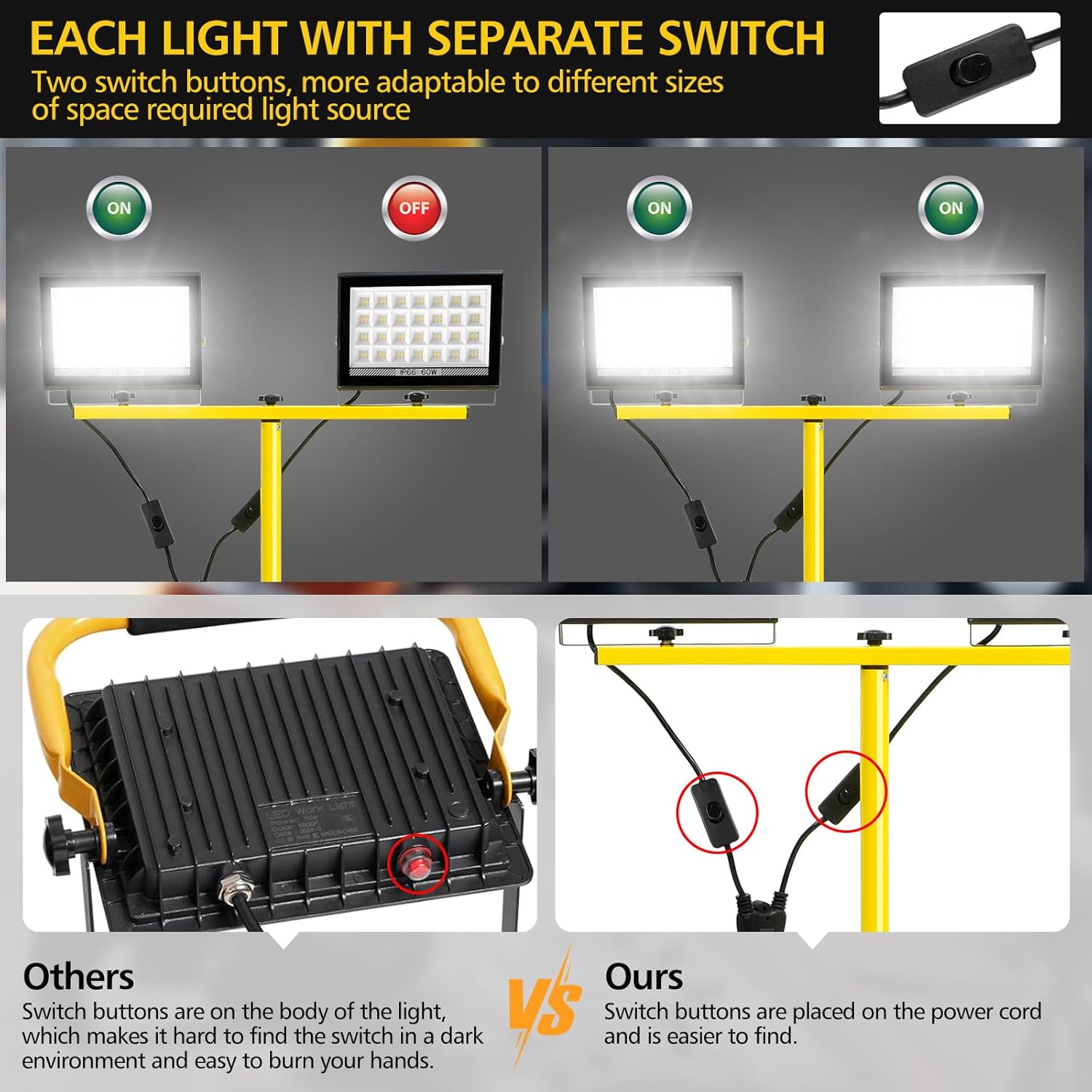 Luz de trabajo LED con soporte - Floor Lamp Tripod reseña y precio