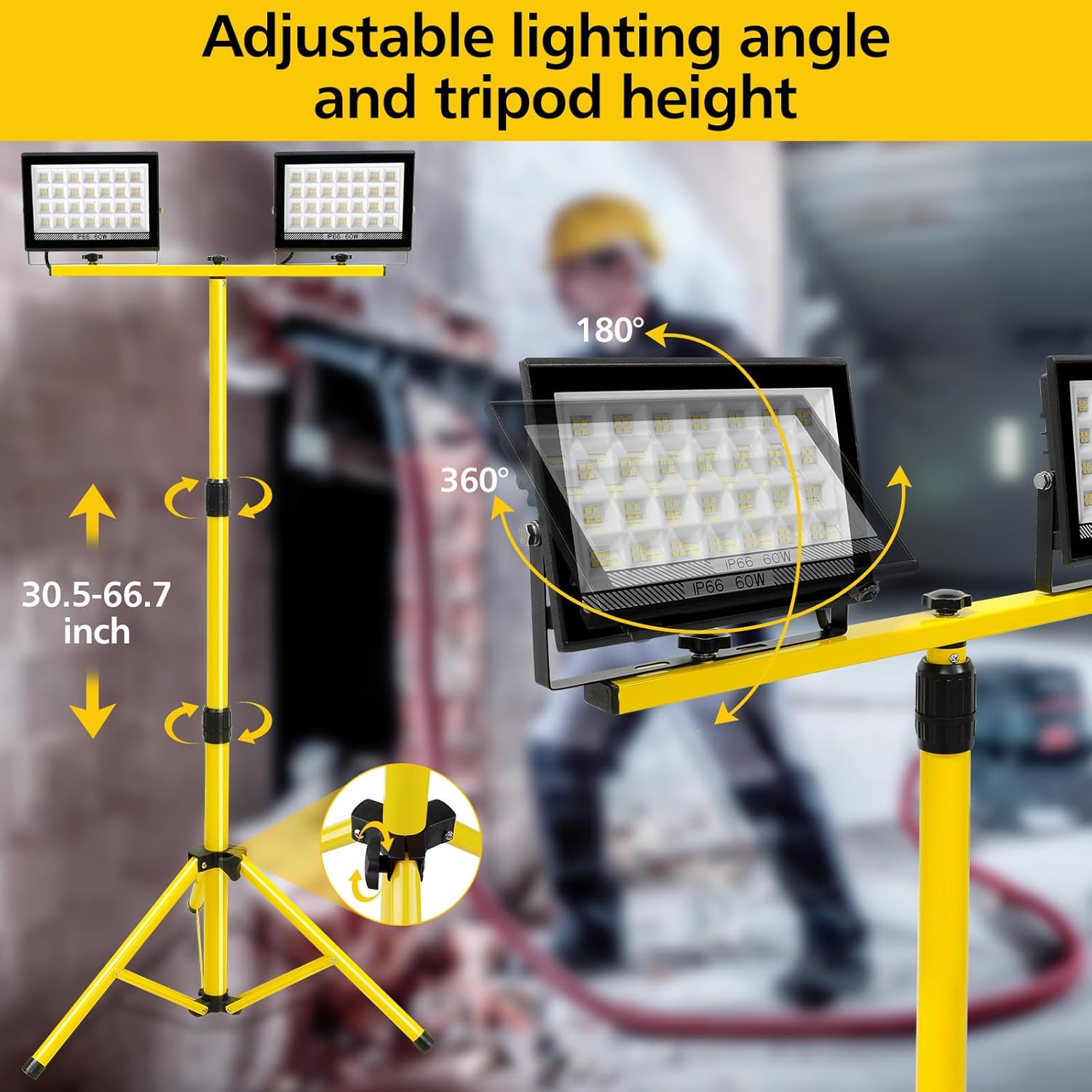 Luz de trabajo LED con soporte - Floor Lamp Tripod reseña y precio